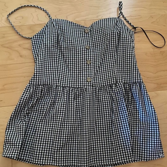 Plaid Fit and Flare Plaid top with Buttons - Picture 1 of 2